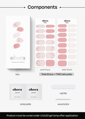 ohora curing strips under LED lamp to show fast hardening and long-lasting finish benefit