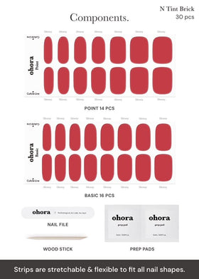 ohora assortment of accent and solid red wraps offering mix-and-match nail designs