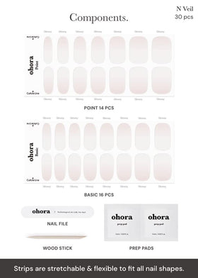 ohora selection display of strips illustrating 15 sizes for custom fit