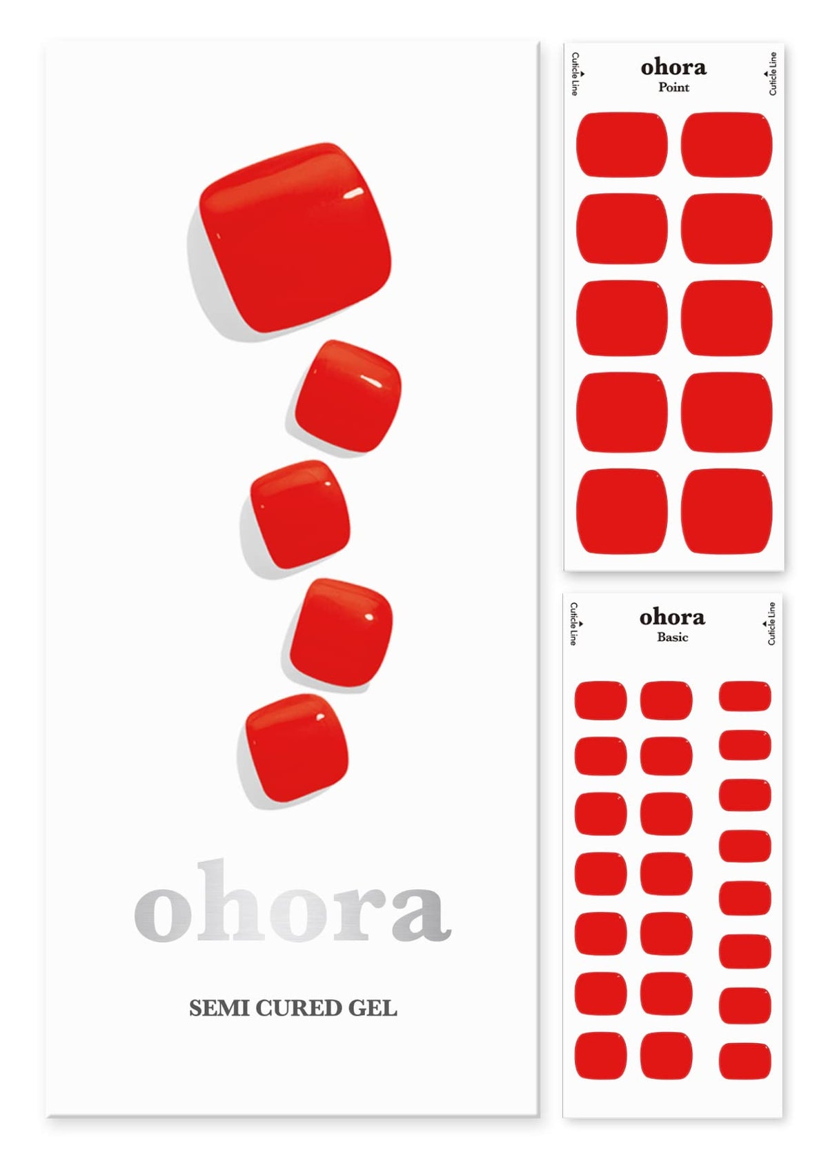 ohora front packaging showing red P Blaze strips and accessories for quick salon results