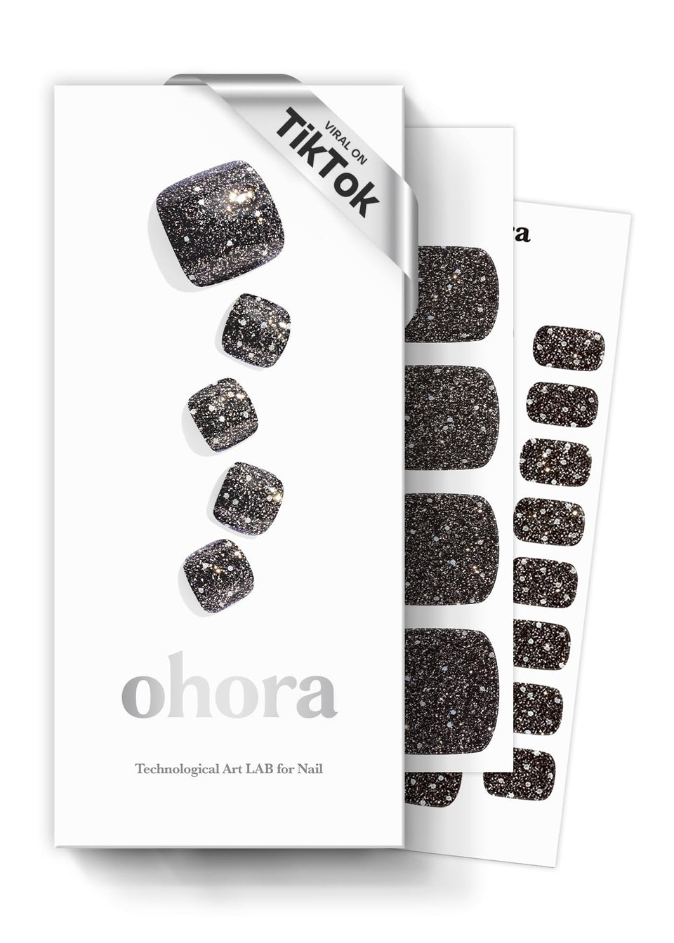 ohora front packaging showing pedi strips and kit components for easy application