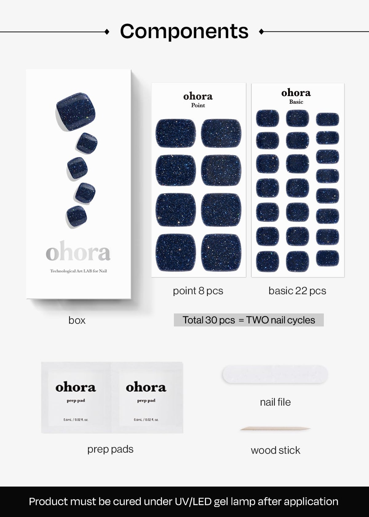 ohora strips next to ruler showing size range for correct fit and professional-looking results