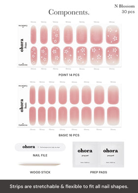 ohora full size array of 15 widths displayed for precise fit on any nail shape benefit