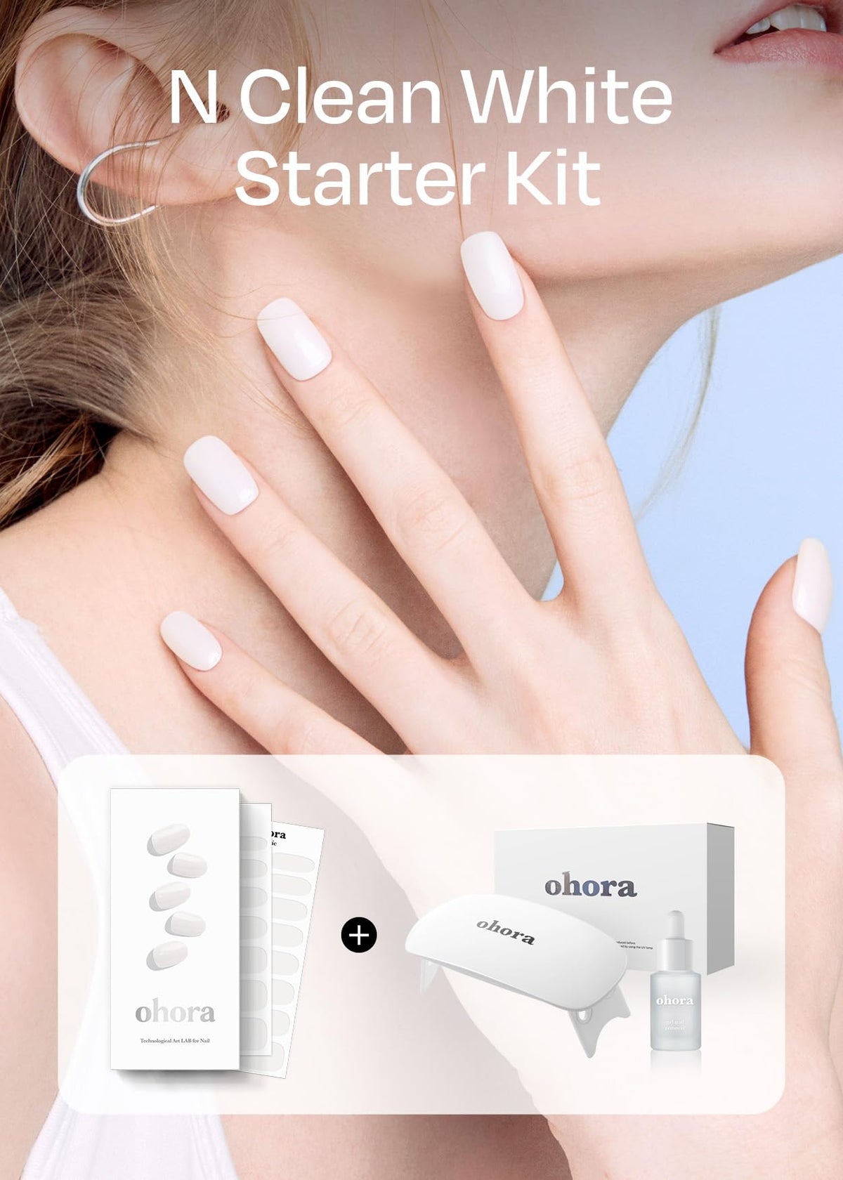 ohora close-up of white gel strip texture highlighting smooth, salon finish