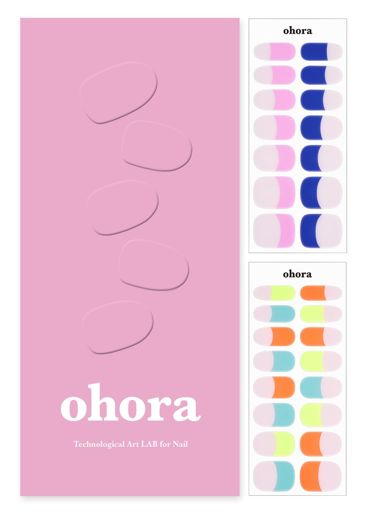 ohora opened box showing all 30 nail wraps neatly arranged