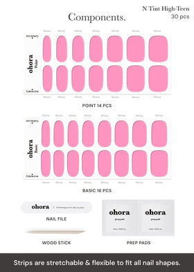 ohora gel strips placed next to an LED lamp highlighting compatibility and curing step