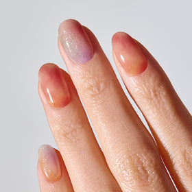 ohora close-up of marble nail wrap detail, shows precise pattern and smooth finish