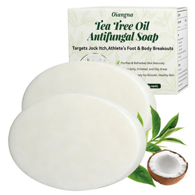 Oiangna front packaging showing tea tree soap benefits