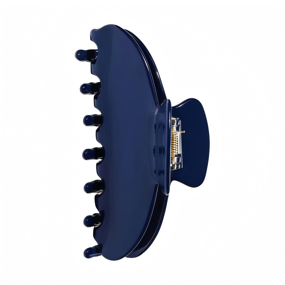 OideGuiing dark blue claw clip front view shows secure hold and polished finish