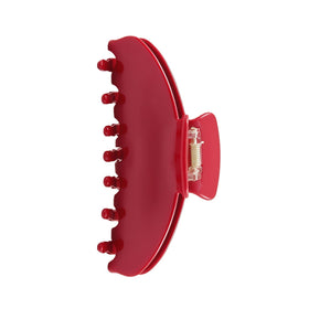 OideGuiing front view of cherry red claw clip showing polished finish and secure hold