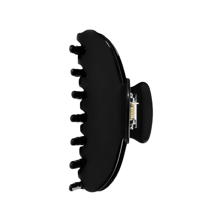 OideGuiing front view of black claw clip shows secure hold