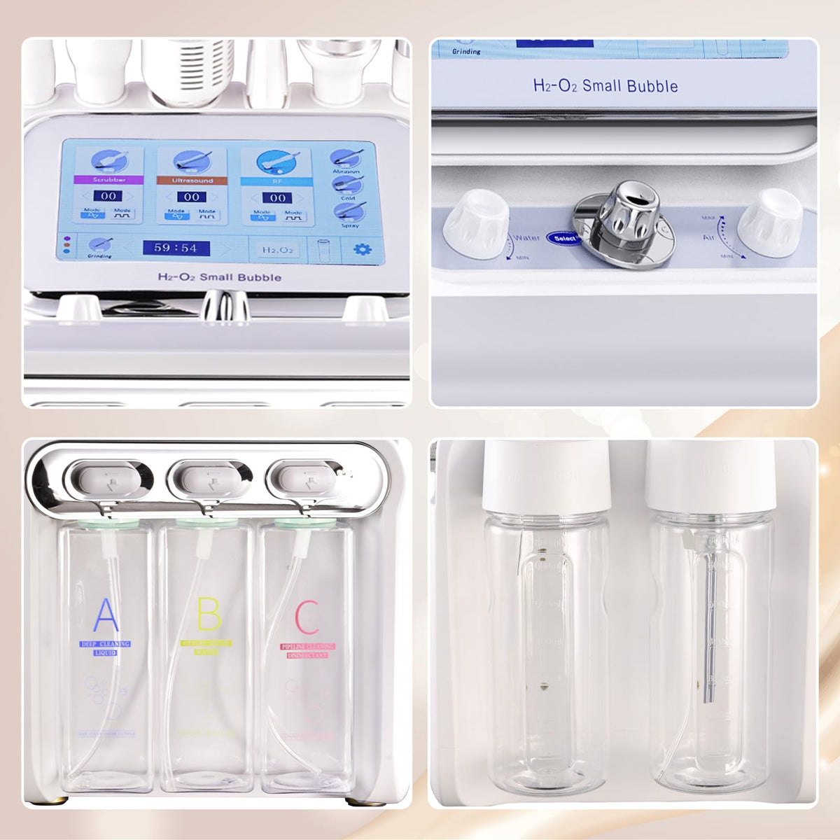 OIJIIE size scale with hand showing compact footprint for home or salon