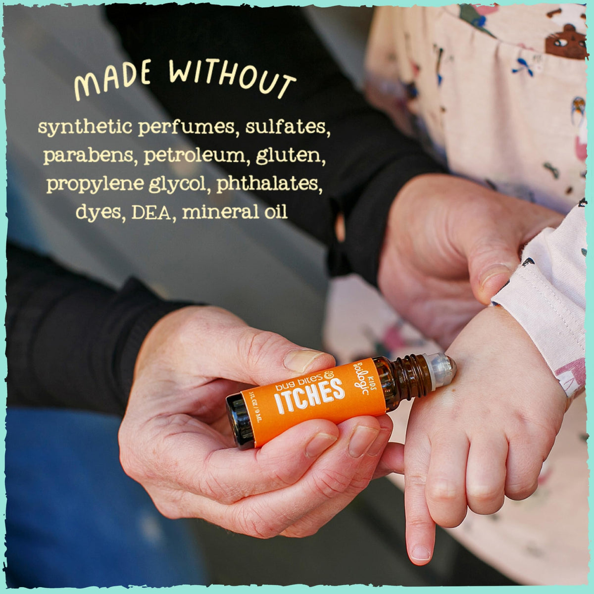 Oilogic blend texture applied lightly on skin illustrating gentle comfort