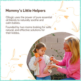 Oilogic roll-on used outdoors on a child showing convenient on-the-go use