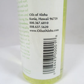 Oils of Aloha label detail showing fragrance-free and hypoallergenic benefits