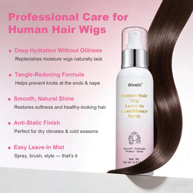 Oivolii mist spraying onto wig offering lightweight detangling benefit