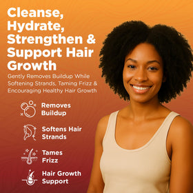 Okaga conditioner spread on fingers showing lightweight slip and detangling benefit