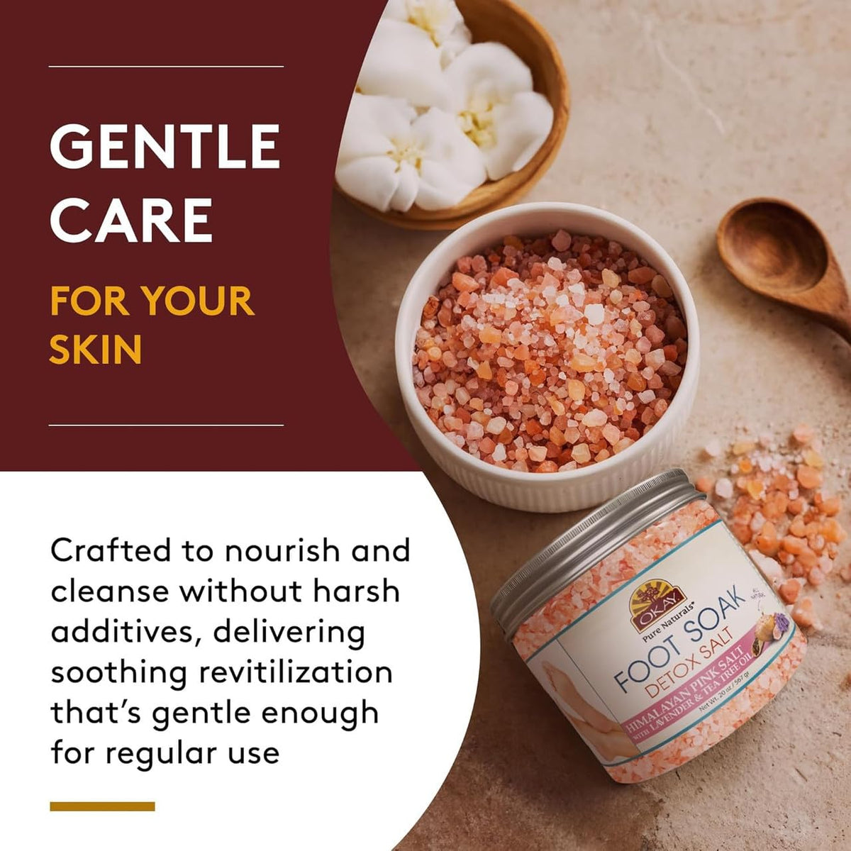 OKAY label detail with ingredient highlights for transparency