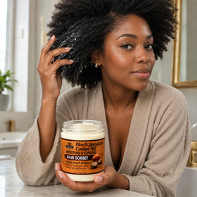OKAY castor oil and hibiscus ingredients close-up for nourishment