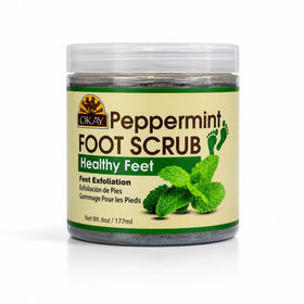 OKAY jar front view showing label and 6 oz size and refreshing peppermint scent