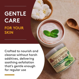 OKAY ingredients label listing peppermint oil walnut powder and coconut oil benefits