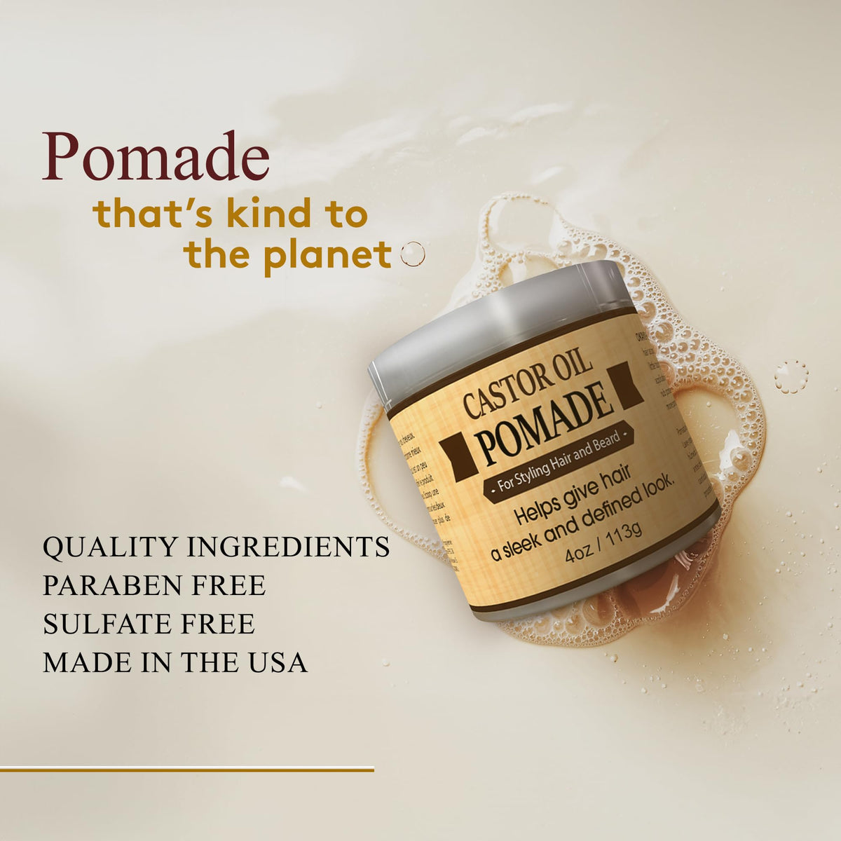 Man applying OKAY pomade to beard for defined shape and daily moisture