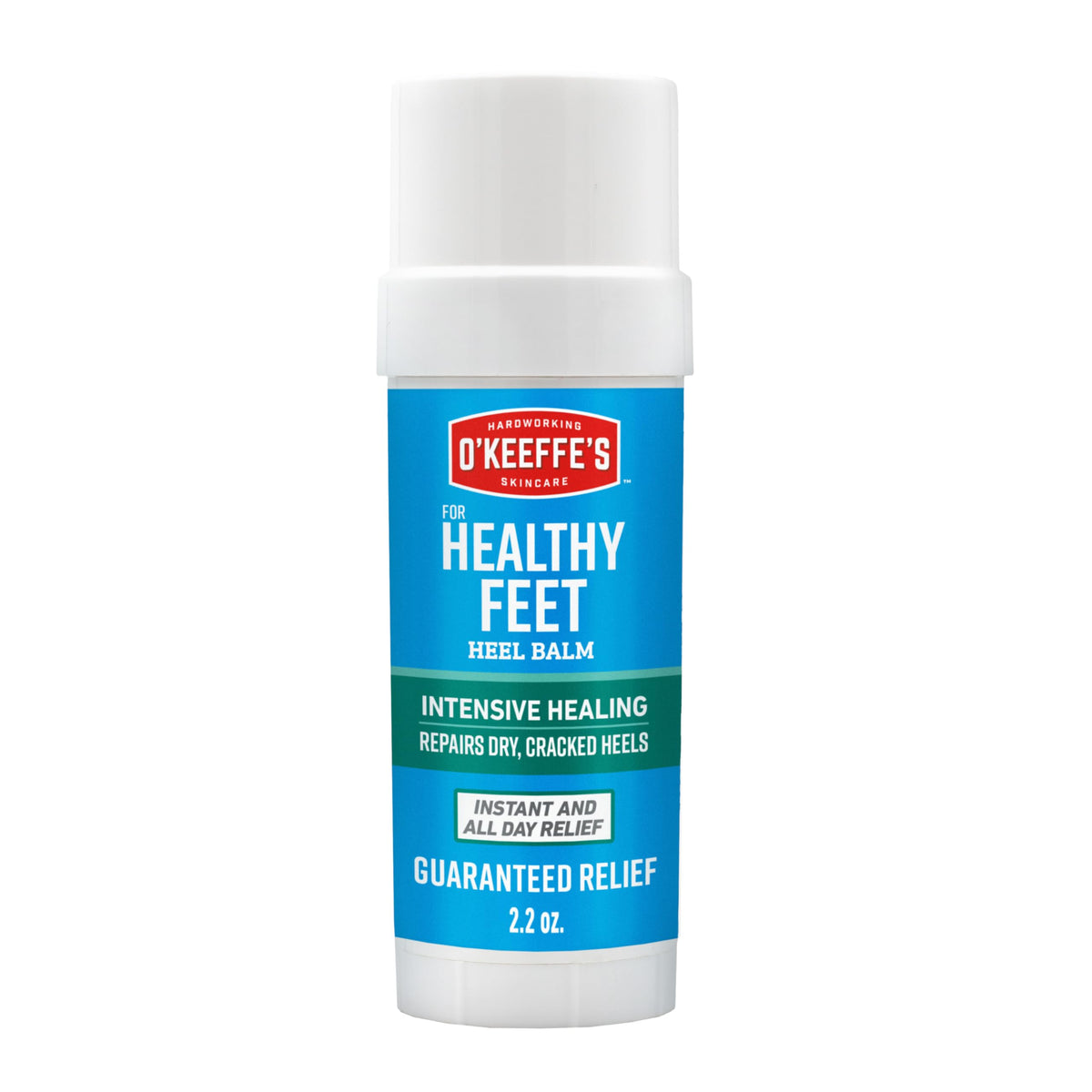 O'Keeffe's balm stick front packaging showing product benefits