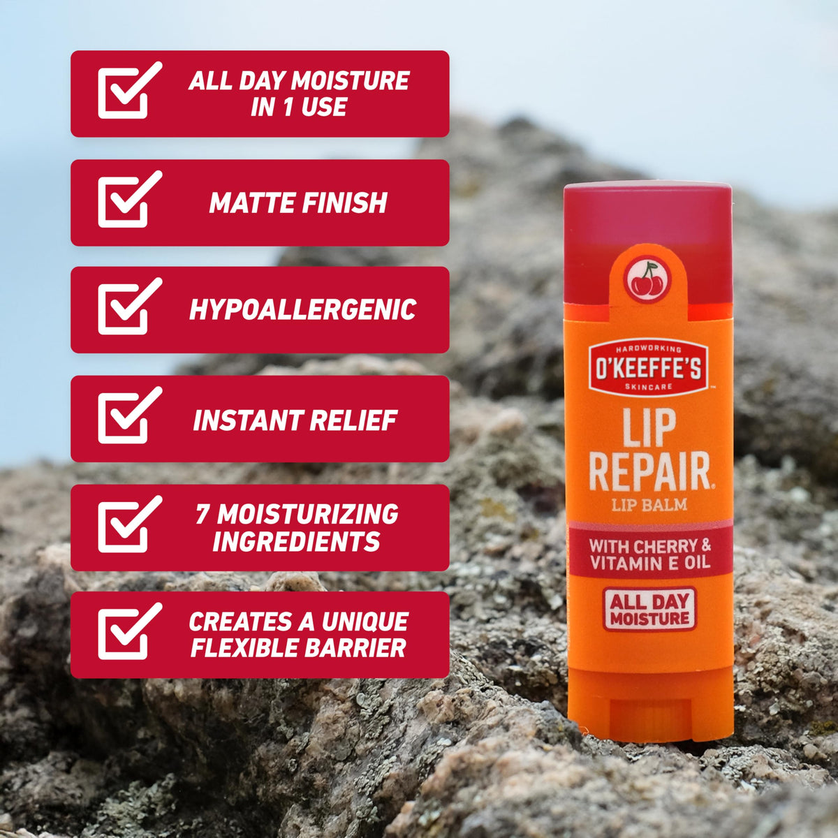 Close view of vitamin E and cherry elements representing nourishing benefits