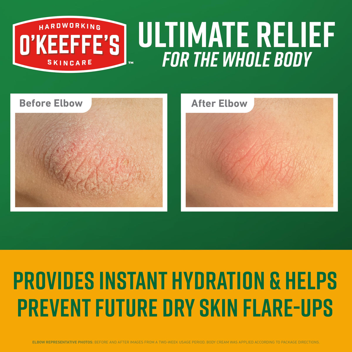O'Keeffe's cream texture close-up showing smooth, non-greasy hydration