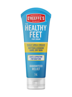 O'Keeffe's front tube view showing product branding and size benefits