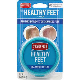 O'Keeffe's jar front view showing label and compact packaging benefit: clear product ID