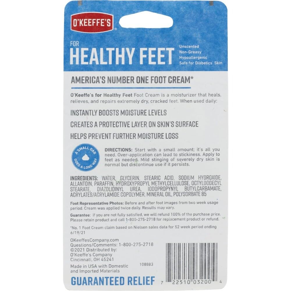 O'Keeffe's jar on bedside table with socks showing nighttime routine benefit: locks in hydration