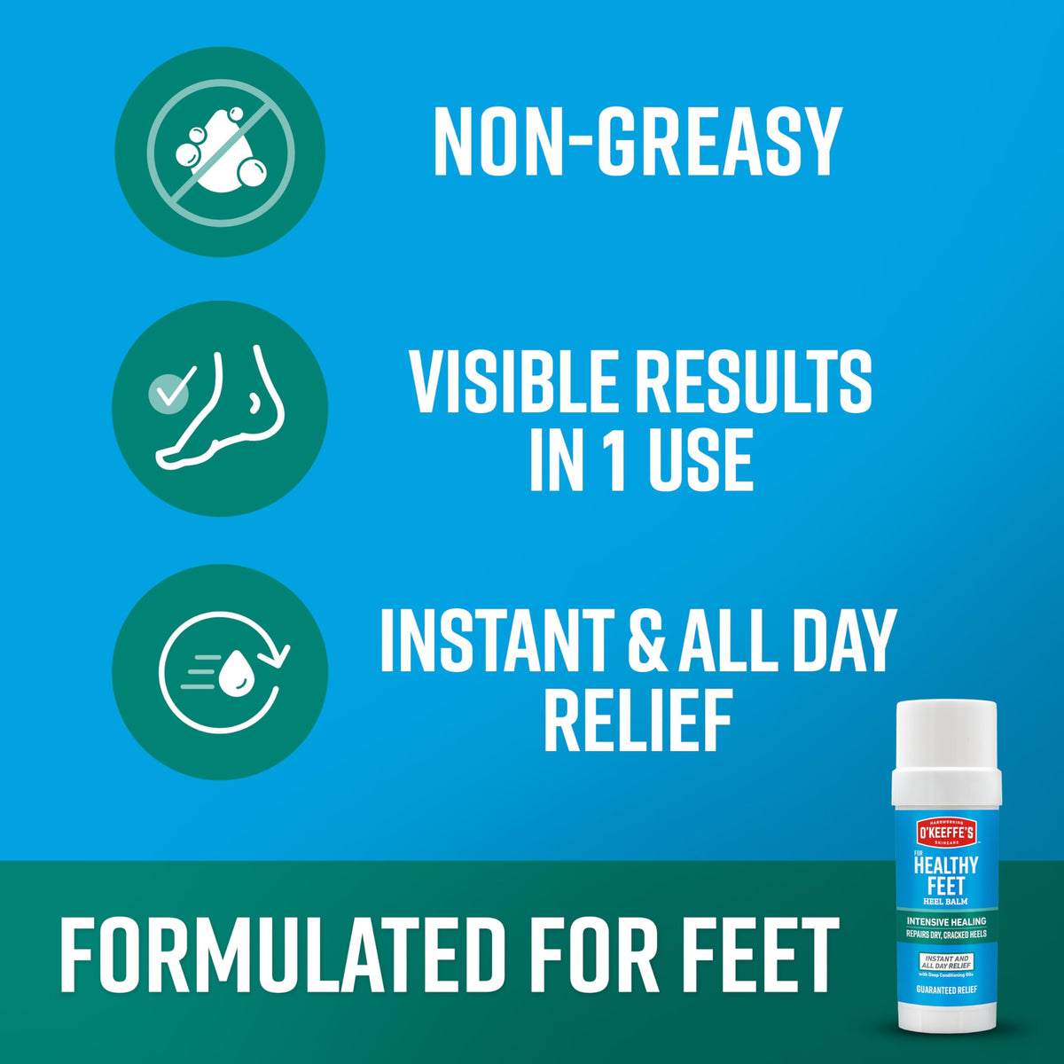 O'Keeffe's ingredients label highlighting jojoba almond dimethicone benefit