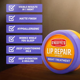 O'Keeffe's lip balm on lips lifestyle shot showing smooth hydrated comfort