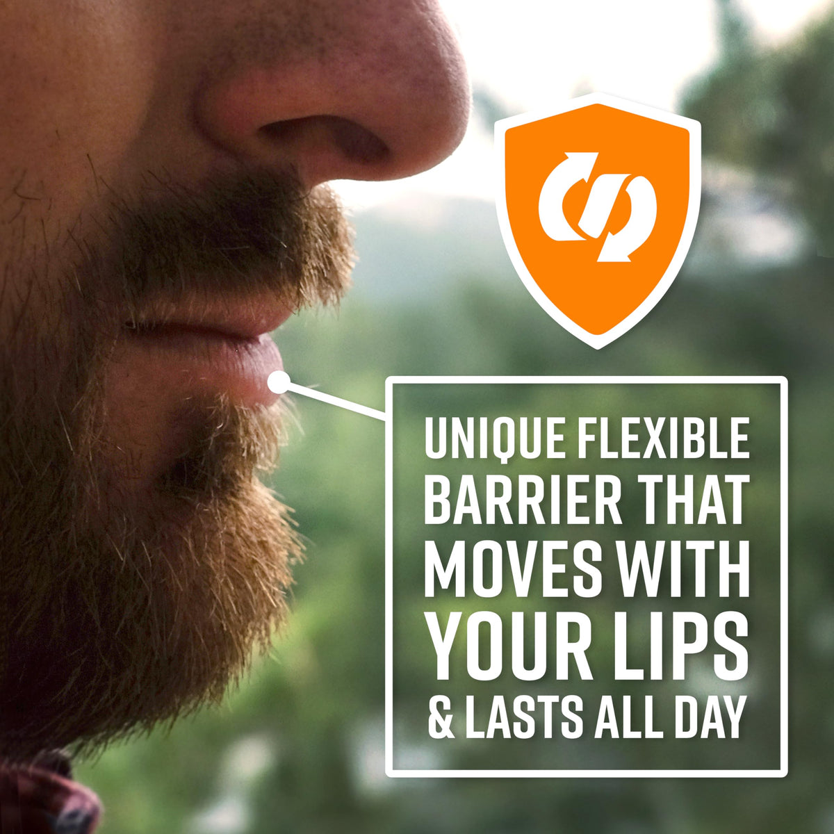 O'Keeffe's application on lips demonstrating instant relief and coverage