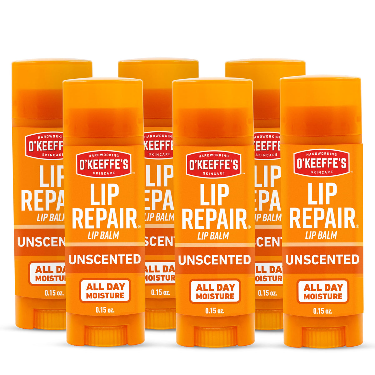 O'Keeffe's front packaging showing unscented stick and benefits