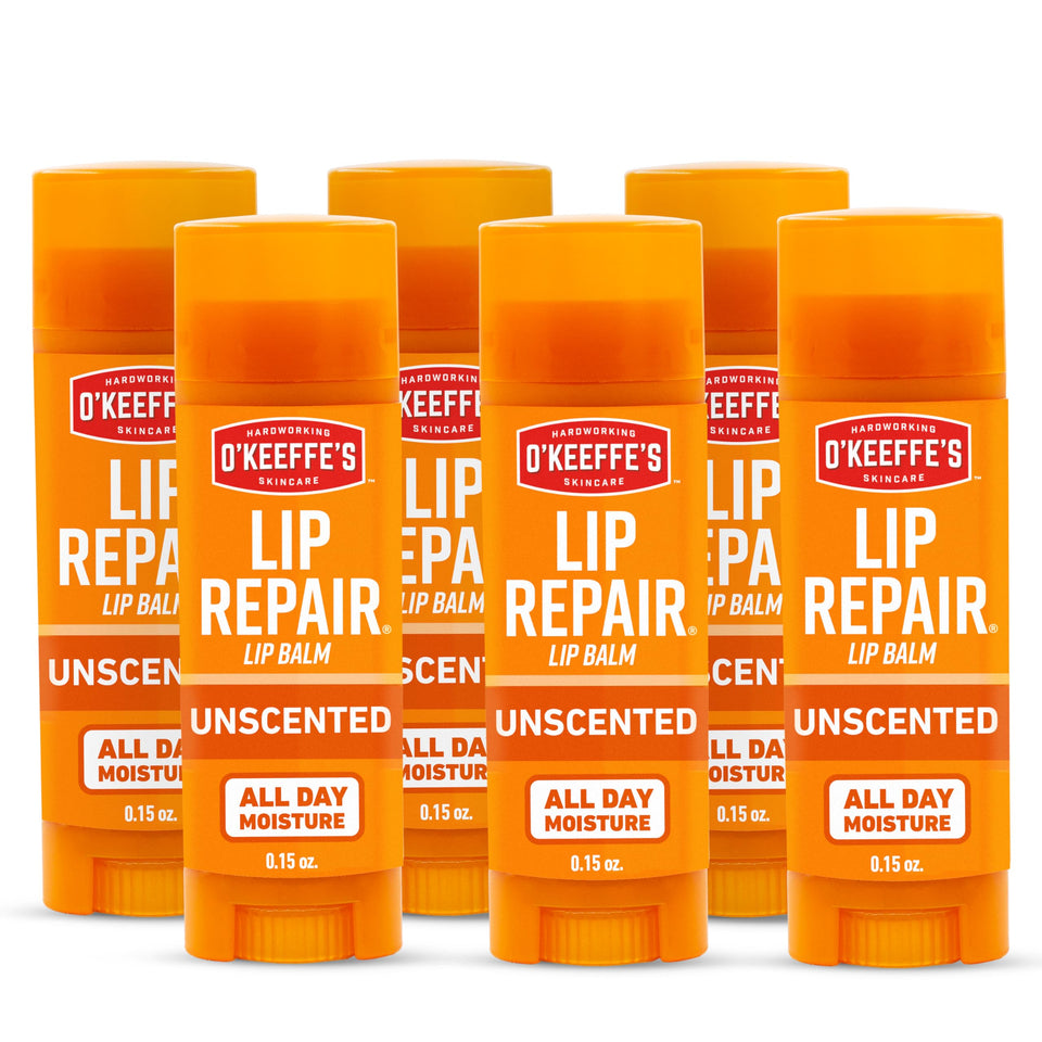 O'Keeffe's front packaging showing unscented stick and benefits