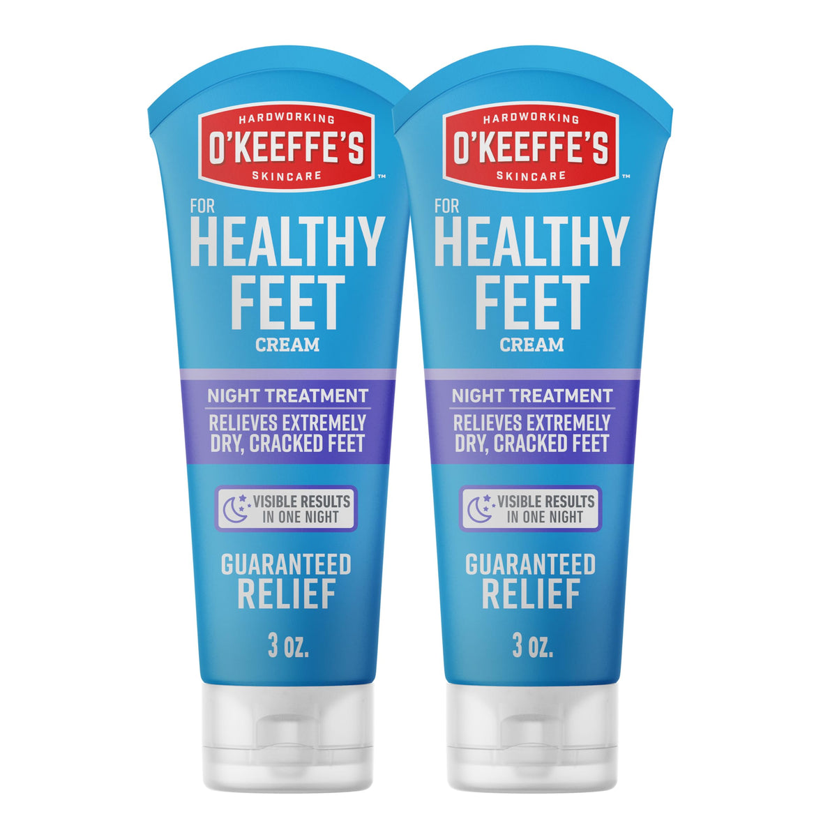 O'Keeffe's front tube view showing product and clear branding benefiting daily foot care