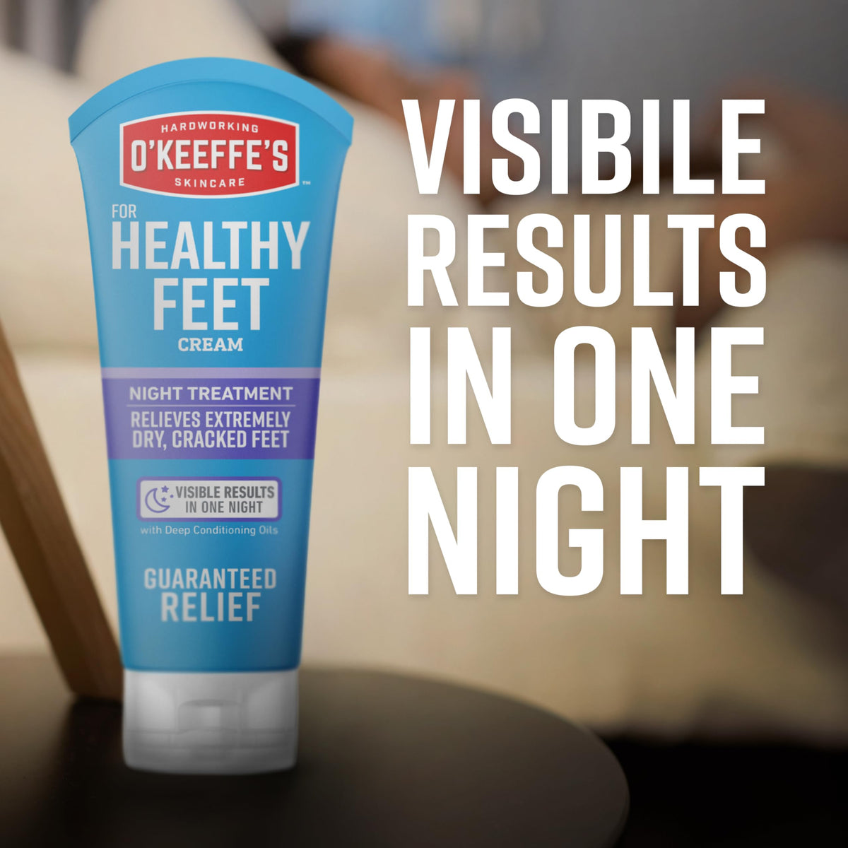 O'Keeffe's 3 oz tube next to a ruler showing travel-friendly compact size benefit