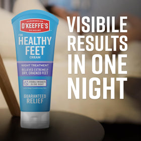 O'Keeffe's 3 oz tube next to a ruler showing travel-friendly compact size benefit