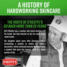 O'Keeffe's Working Hands cream applied to hand showing fast moisture boost