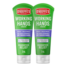 O'Keeffe's front packaging of two 3 oz tubes showing product benefits