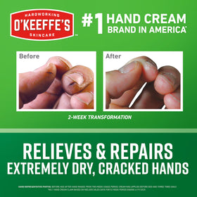 O'Keeffe's jar open showing cream inside for easy access
