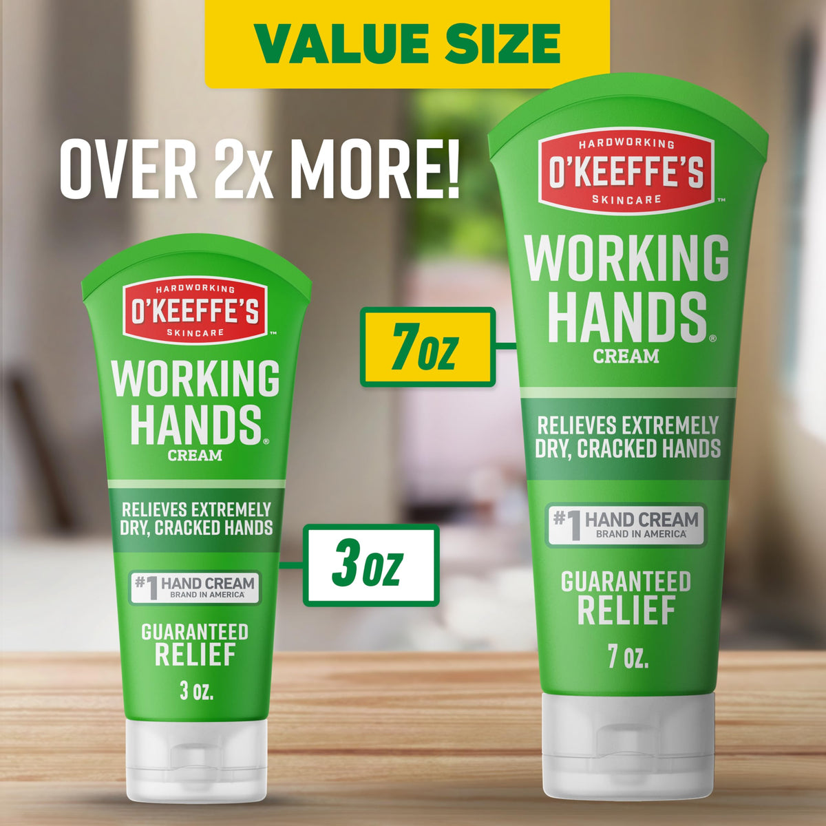 O'Keeffe's product label close-up highlighting ingredients and usage guidance