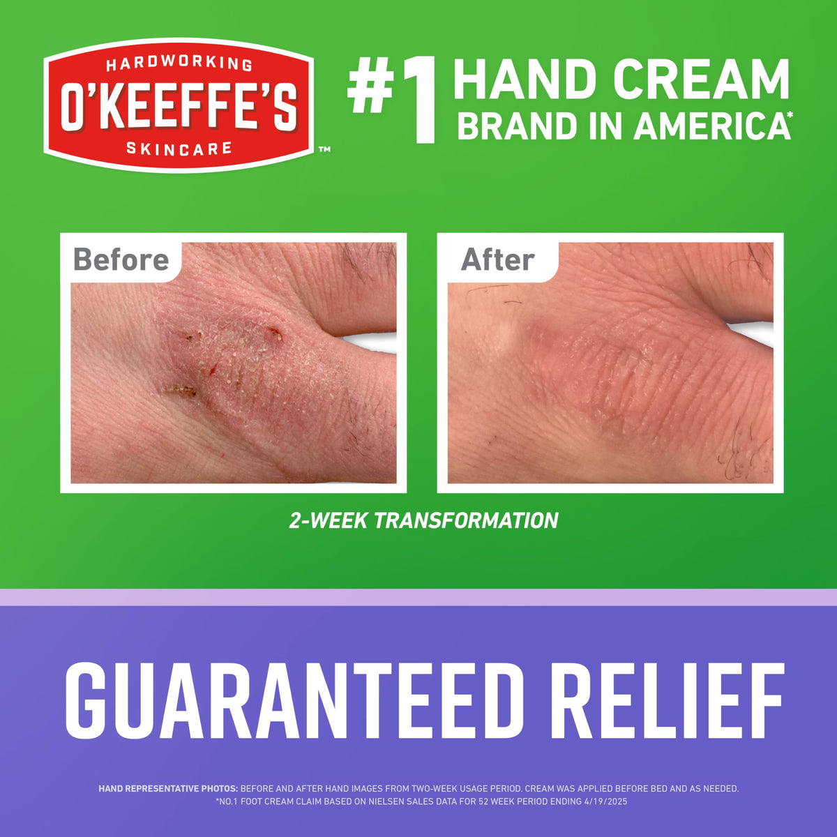 O'Keeffe's Working Hands tube close-up highlighting concentrated repair formula