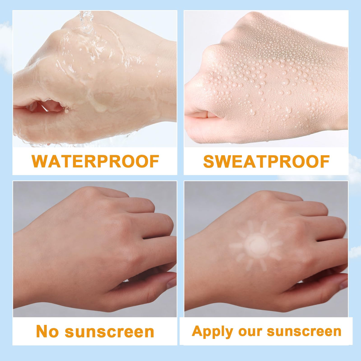 Okerker application on face demonstrating quick, non-greasy coverage