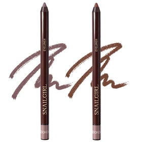 Okerker front packaging showing two plum and chocolate eyeliner pencils for long wear