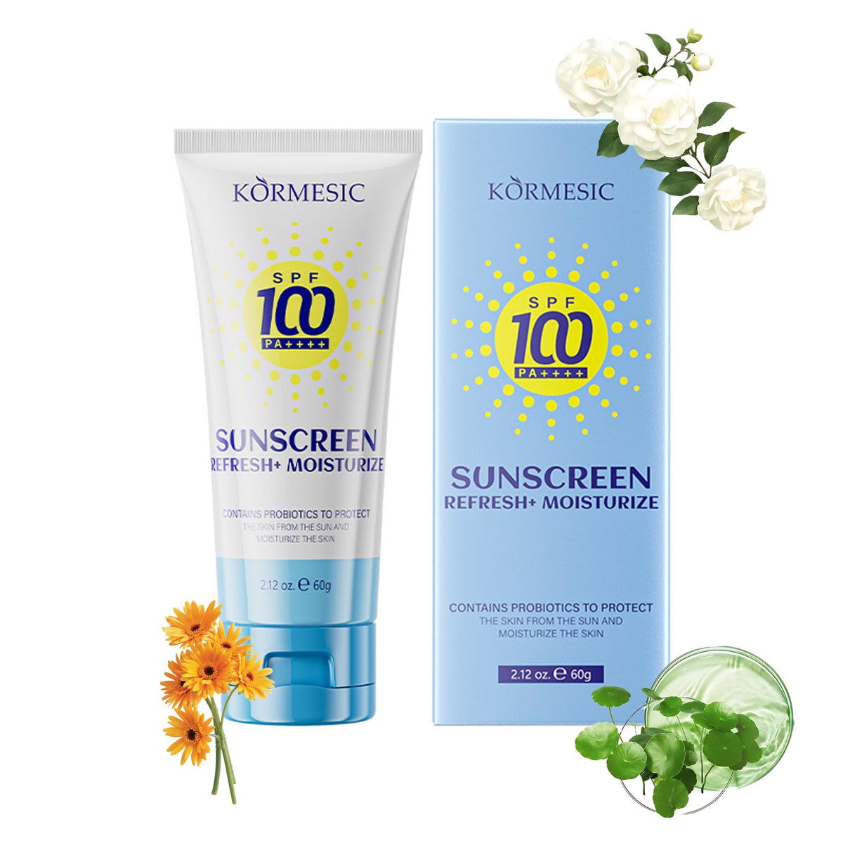 Okerker front packaging showing SPF100 protection and compact design