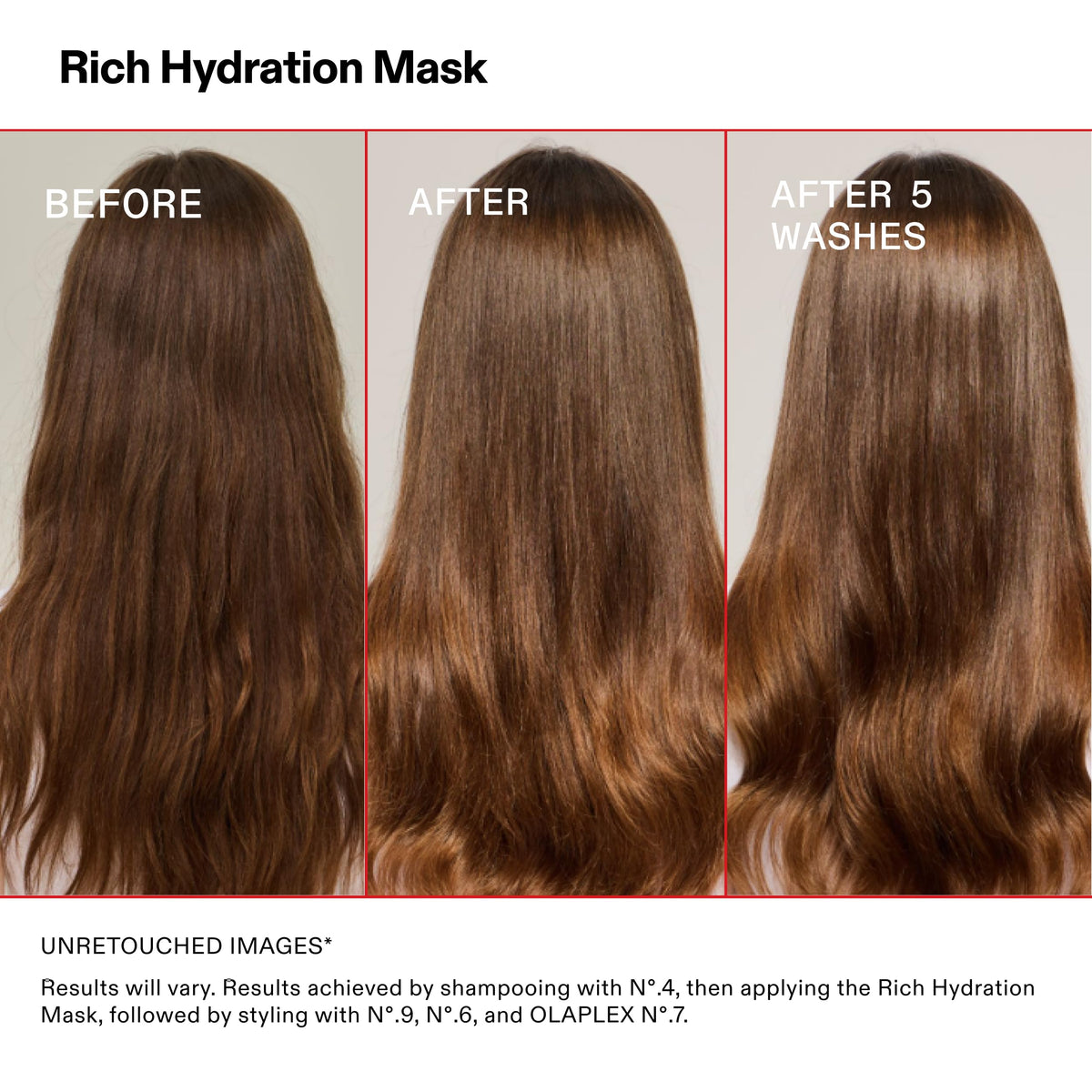 Applying Olaplex mask on damp hair to hydrate and detangle