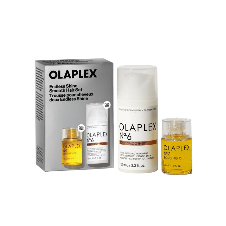 Olaplex Endless Shine gift set front packaging showing both products and value — instant shine